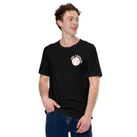 Retro Los Angeles Baseball Emblem Fanatic T-Shirt: Gift Ideas for Him & Her, Baseball Enthusiasts & Lovers - Vintage Game Day Shirt - Black, Front