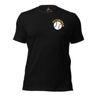 Retro Pittsburgh Baseball Emblem Fanatic T-Shirt: Gift Ideas for Him & Her, Baseball Enthusiasts & Lovers - Vintage Game Day Tee - Black, Front