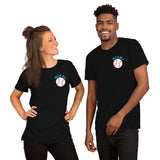 Retro Miami Baseball Emblem Fanatic T-Shirt: Gift Ideas for Him & Her, Baseball Enthusiasts & Lovers - Vintage Game Day Shirt - Black, Front, Unisex