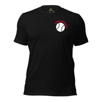 Retro Cincinnati Baseball Emblem Fanatic T-Shirt: Gift Ideas for Him & Her, Baseball Enthusiasts & Lovers - Vintage Game Day Shirt - Black, Front