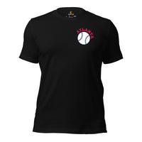 Retro Atlanta Baseball Emblem Fanatic T-Shirt: Gift Ideas for Him & Her, Baseball Enthusiasts & Lovers - Vintage Game Day Tee - Black, Front
