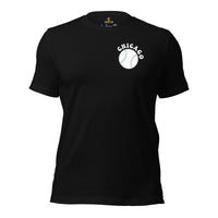 Retro Chicago Baseball Emblem Fanatic T-Shirt: Ideal Gifts for Him & Her, Baseball Enthusiasts & Lovers - Vintage Game Day Shirt - Black, Front