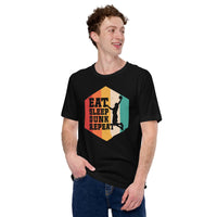 Christmas Gift for Basketball Lovers, Coach & Players - Senior Night, Game Outfit & Attire - Vintage Eat Sleep Dunk Repeat T-Shirt - Black