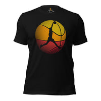 Birthday, Christmas Gift Ideas for Basketball Lovers, Coach & Players - Senior Night, Game Outfit & Attire - Vintage Slam Dunk T-Shirt - Black