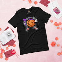 Christmas Gift Ideas for Basketball Lovers, Coach & Players - Senior Night, Game Outfit & Attire - Cute Ball Taking A Selfie T-Shirt - Black