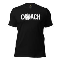 Birthday & Christmas Gift Ideas for Basketball Lovers, Coach & Players - Senior Night, Game Outfit & Attire - Basketball Coach T-Shirt - Black