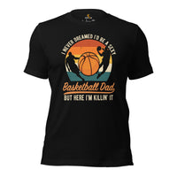 Birthday & Christmas Gift for Basketball Lovers, Coach & Players - Senior Night, Game Outfit & Attire - Funny Basketball Dad T-Shirt - Black