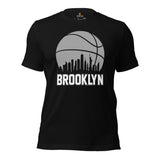 Ideal Christmas Gift for Basketball Lover, Coach & Player - Senior Night, Game Outfit & Attire - Brooklyn Skyline B-ball Fanatic Shirt - Black