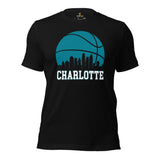 Ideal Christmas Gift for Basketball Lover, Coach & Player - Senior Night, Game Outfit & Attire - Charlotte Skyline B-ball Fanatic Shirt - Black
