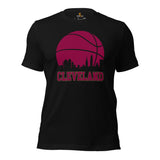 Ideal Christmas Gift for Basketball Lover, Coach & Player - Senior Night, Game Outfit & Attire - Cleveland Skyline B-ball Fanatic Shirt - Black