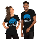 Ideal Christmas Gift for Basketball Lover, Coach & Player - Senior Night, Game Outfit & Attire - Dallas Skyline B-ball Fanatic T-Shirt - Black, Unisex