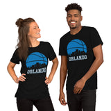 Ideal Christmas Gift for Basketball Lover, Coach & Player - Senior Night, Game Outfit & Attire - Orlando Skyline B-ball Fanatic T-Shirt - Black, Unisex