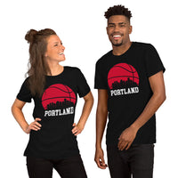 Ideal Christmas Gift for Basketball Lover, Coach & Player - Senior Night, Game Outfit & Attire - Portland Skyline B-ball Fanatic Shirt - Black, Unisex