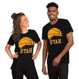 Ideal Christmas Gift for Basketball Lovers, Coach & Players - Senior Night, Game Outfit & Attire - Utah Skyline B-ball Fanatic T-Shirt - Black, Unisex