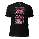 Hockey Jersey, Game Outfit & Attire - Ideal Bday & Christmas Gifts for Hockey Players & Goalies - Funny Ice Hockey Girls T-Shirt - Black