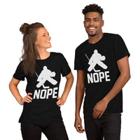 Hockey Game Outfit & Attire - Ideal Bday & Christmas Gifts for Ice Hockey Players & Goalies - Vintage Nope T-Shirt - Black, Unisex