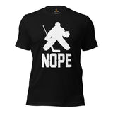 Hockey Game Outfit & Attire - Ideal Bday & Christmas Gifts for Ice Hockey Players & Goalies - Vintage Nope T-Shirt - Black