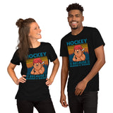 Hockey Game Outfit - Ideal Bday & Christmas Gifts for Hockey Players - Smokey The Bear Tee - Hockey Because Murder Is Wrong T-Shirt - Black, Unisex