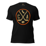 Hockey Game Outfit & Attire - Ideal Bday & Christmas Gifts for Hockey Players & Goalies - Vintage Anaheim Hockey Emblem Fanatic Shirt - Black