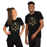 Hockey Game Outfit & Attire - Ideal Bday & Christmas Gifts for Hockey Players & Goalies - Vintage Las Vegas Hockey Emblem Fanatic Tee - Black, Unisex