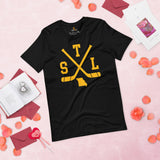 STL City Shirt - St. Louis T-Shirt - Missouri T-Shirt - Game Day Shirt - Hockey Shirt - Retro Hockey Shirt - Gift for Hockey Player & Lover - Black