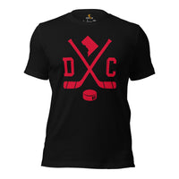 DC Shirt - Washington T-Shirt - WA Shirt - Hockey Shirt - Game Day Shirt - Retro Hockey Shirt - Gift for Hockey Player & Lover - DC T-Shirt - Black