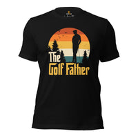 Golf Tee Shirt & Outfit - Bday, Christmas & Father's Day Gift Ideas for Guys & Men, Golfers & Golf Lover - Vintage The Golf Father Tee - Black