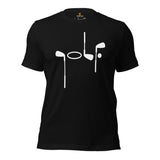 Golf Tee Shirt & Outfit - Unique Bday & Christmas Gift Ideas for Guys, Men & Women, Golfers & Golf Lover - Vintage Golf Clubs T-Shirt - Black