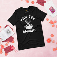 Golf Tee Shirt & Outfit - Unique Bday & Christmas Gift Ideas for Guys, Men & Women, Golfers & Golf Lover - Funny Par-Tee Animal T-Shirt - Black