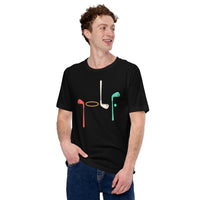Retro Golf Tee Shirt & Outfit - Unique Bday & Christmas Gift Ideas for Guys, Men & Women, Golfers & Golf Lover - Vintage Golf Clubs Tee - Black