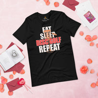 Disk Golf Shirt - Gift for Disc Golfer - Disc Golf Apparel & Attire - Disc Golf Shirt - Disk Golf Gifts - Eat Sleep Disc Golf Repeat Shirt - Black