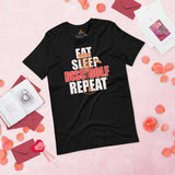 Disk Golf Shirt - Gift for Disc Golfer - Disc Golf Apparel & Attire - Disc Golf Shirt - Disk Golf Gifts - Eat Sleep Disc Golf Repeat Shirt - Black