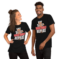 Disk Golf Shirt - Gift for Disc Golfer - Disc Golf Apparel & Attire - Disc Golf Shirt - Disk Golf Gifts - Eat Sleep Disc Golf Repeat Shirt - Black, Unisex