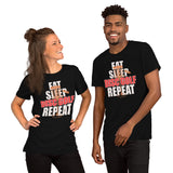 Disk Golf Shirt - Gift for Disc Golfer - Disc Golf Apparel & Attire - Disc Golf Shirt - Disk Golf Gifts - Eat Sleep Disc Golf Repeat Shirt - Black, Unisex