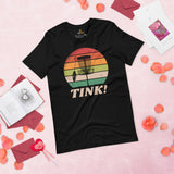 Retro Disk Golf Basket Themed T-Shirt - Frisbee Golf Attire & Apparel - Gift Ideas for Him & Her, Disc Golfers - Funny Tink! T-Shirt - Black