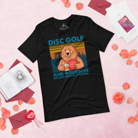 Disk Golf Shirt - Gift for Disc Golfer - Disk Golf Apparel, Disc Golf Attire - Disc Golf T-Shirt - Bourbon Because Murder Is Wrong T-Shirt - Black