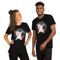 Lax T-Shirt & Clothting - Lacrosse Gifts for Coach & Players - Ideas for Guys, Men & Women - Adorable Dadding Unicorn T-Shirt - Black, Unisex