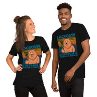 Lax T-Shirt & Clothting - Lacrosse Gifts for Coach & Players - Ideas for Men & Women - Funny Lacrosse Because Murder Is Wrong Tee - Black, Unisex