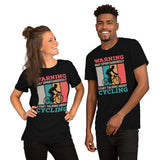 Cycling Gear - Bike Clothes - Biking Attire, Outfit, Apparel - Unique Gifts for Cyclists - Funny May Start Talking About Cycling Tee - Black, Unisex