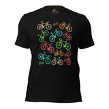 Cycling Gear - Biking Attire, Outfits, Apparel - Bike Clothes - Gifts for Cyclists, Bicycle Enthusiasts - Vintage Gravel Bikes Tee - Black