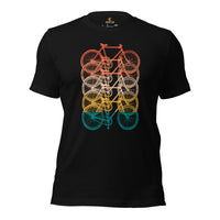 Cycling Gear - Bike Clothes - Biking Attire, Outfits, Apparel - Gifts for Cyclists, Bicycle Enthusiasts - 80s Retro Gravel Bikes Tee - Black