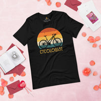 Cycling Gear - Bike Clothes - Biking Attire, Outfits, Apparel - Unique Gifts for Cyclists, Bicycle Enthusiasts - Vintage Cycologist Tee - Black