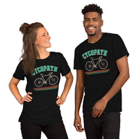 Cycling Gear - Bike Clothes - Biking Attire, Outfits, Apparel - Gifts for Cyclists, Bicycle Enthusiasts - 80s Retro Cycopath T-Shirt - Black, Unisex