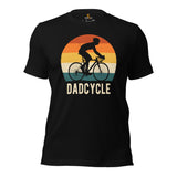 Cycling Gear - Bike Clothes - Biking Attire, Outfit - Father's Day Gifts for Cyclists, Bicycle Enthusiasts - Retro Dadcycle T-Shirt - Black