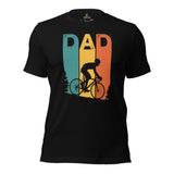 Cycling Gear - Bike Clothes - Biking Attire, Outfit - Bday & Father's Day Gifts for Cyclists - Vintage Downhill Cycling Dad T-Shirt - Black