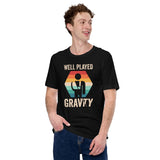 Cycling Gear - MTB Clothing - Mountain Bike Attire, Outfits, Apparel - Gifts for Cyclists, Stunters - Funny Well Played Gravity T-Shirt - Black