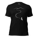 Cycling Gear - MTB Clothing - Mountain Bike Attire, Outfits, Apparel - Gifts for Cyclists - Minimal Downhill Mountain Bike T-Shirt - Black