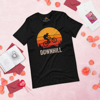 Cycling Gear - MTB Clothing - Mountain Bike Attire, Outfits, Apparel - Unique Gifts for Cyclists - Retro Downhill Mountain Bike T-Shirt - Black