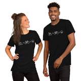 Cycling Gear - MTB Clothing - Mountain Bike Attire, Outfits - Unique Gifts for Cyclists - Minimal Mountain And Bike Equal Fun T-Shirt - Black, Unisex