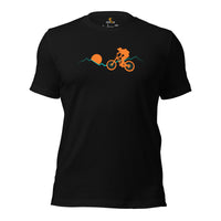 Cycling Gear - MTB Clothing - Mountain Bike Attire, Apparel, Outfits - Unique Gifts for Cyclists - Vintage Mountain Bike Stunt T-Shirt - Black